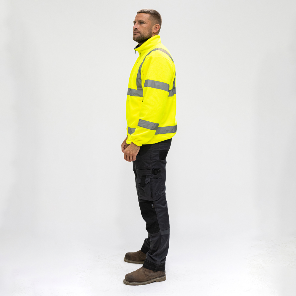 Hi-Visibility Fleece Jacket - Yellow - Side View