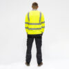 Hi-Visibility Polo Shirt - Long Sleeve - Yellow - Back View