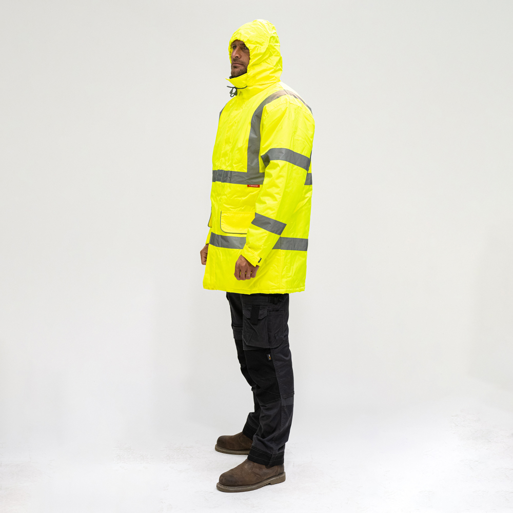 Hi-Visibility Parka Jacket - Yellow - Side View