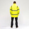 Hi-Visibility Parka Jacket - Yellow - Back View