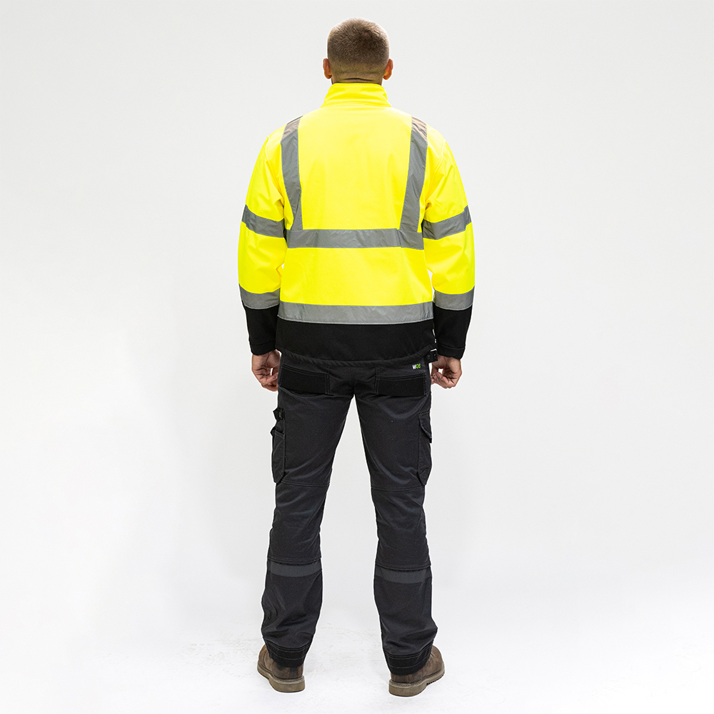 Hi-Visibility Softshell Jacket - Yellow - Back View