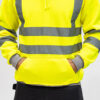 Hi-Visibility Sweatshirt with Hood - Yellow - Back