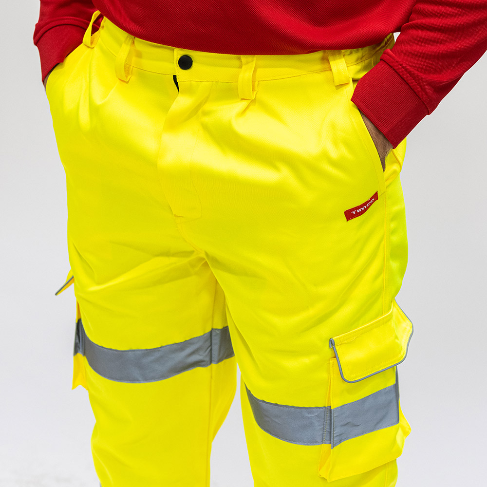 Hi-Visibility Executive Trousers - Yellow - Close Up