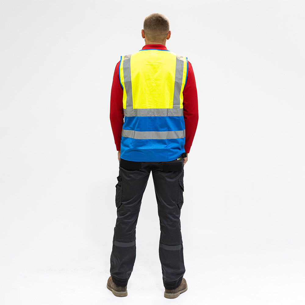 Hi-Visibility Executive Vest - Yellow & Blue - Back