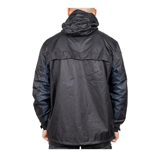Waterproof Lined Rain Jacket - Black Back View