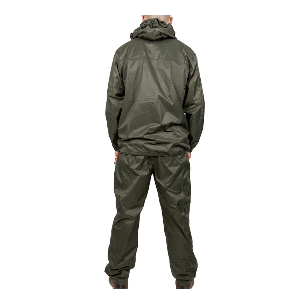 Rain Jacket & Trousers - Green Back View
