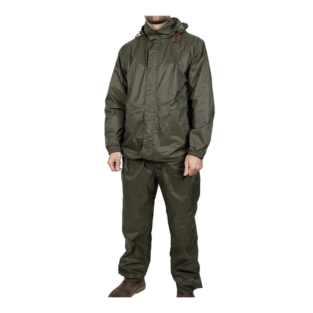Rain Jacket & Trousers - Green Front View