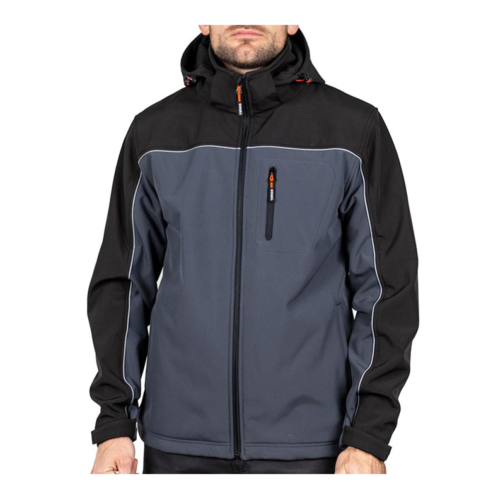 SSJ1201 Model Softshell Jacket - Grey/Black on model