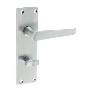 Victorian Straight Bathroom Handles - Satin Chrome 152 x 43