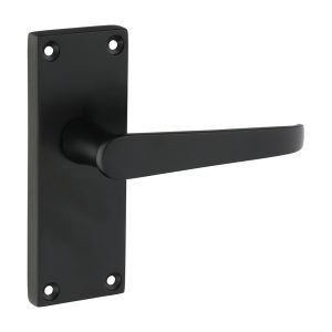 Timco Victorian Straight Latch Handles - Matt Black 114 x 42