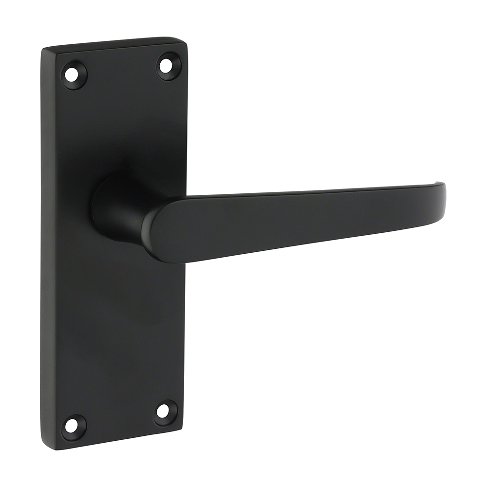 Timco Victorian Straight Latch Handles - Matt Black 114 x 42