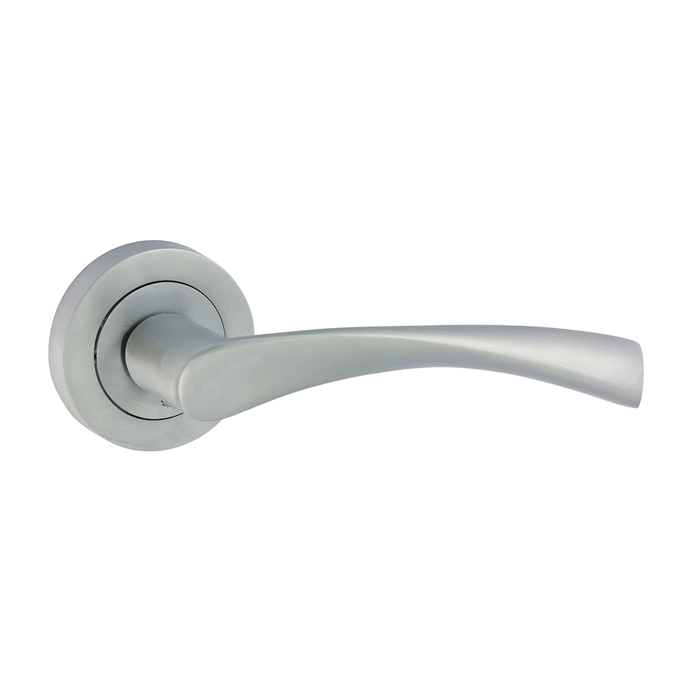 Edleston Lever On Rose Handles - Satin Chrome 51mm