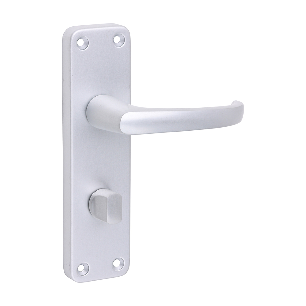 Contractors Lever Bathroom|Privacy Handles - Satin Anodised Aluminium 154 x 40