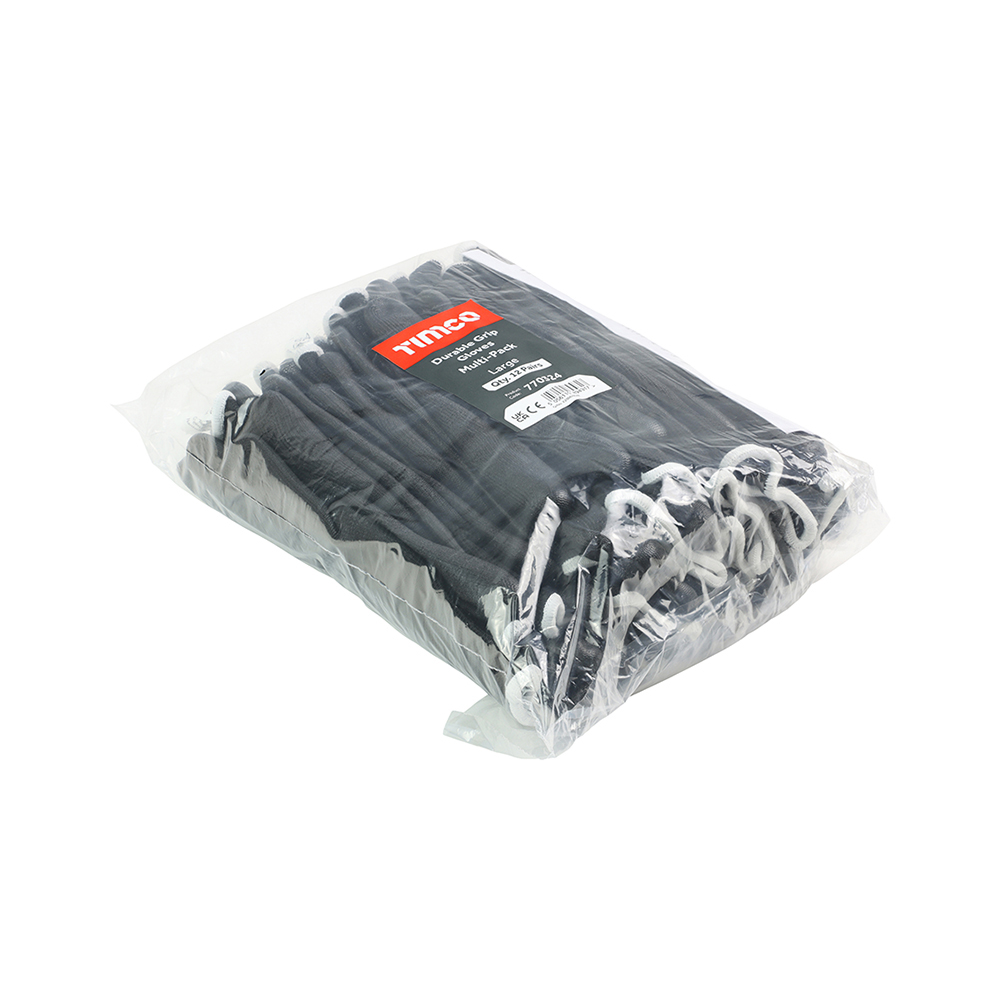 770324_w2 Durable Grip Gloves - PU Coated Polyester - Multi Pack in Large