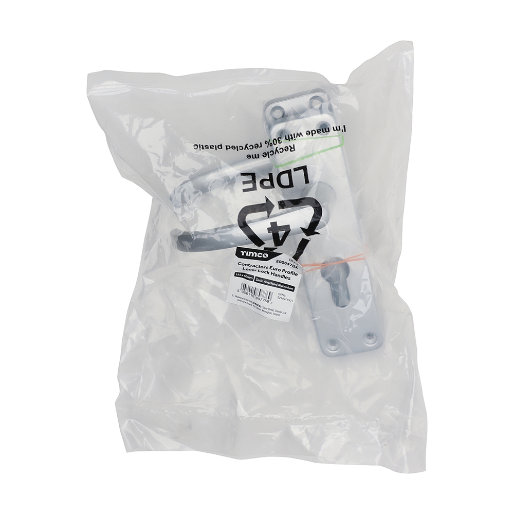 Contractors Euro Profile Lever Lock Handles Bag