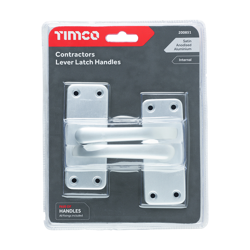 Contractors Lever Latch Handles - Satin Anodised Aluminium Pack Contractors Lever Latch Handles - Satin Anodised Aluminium Pack