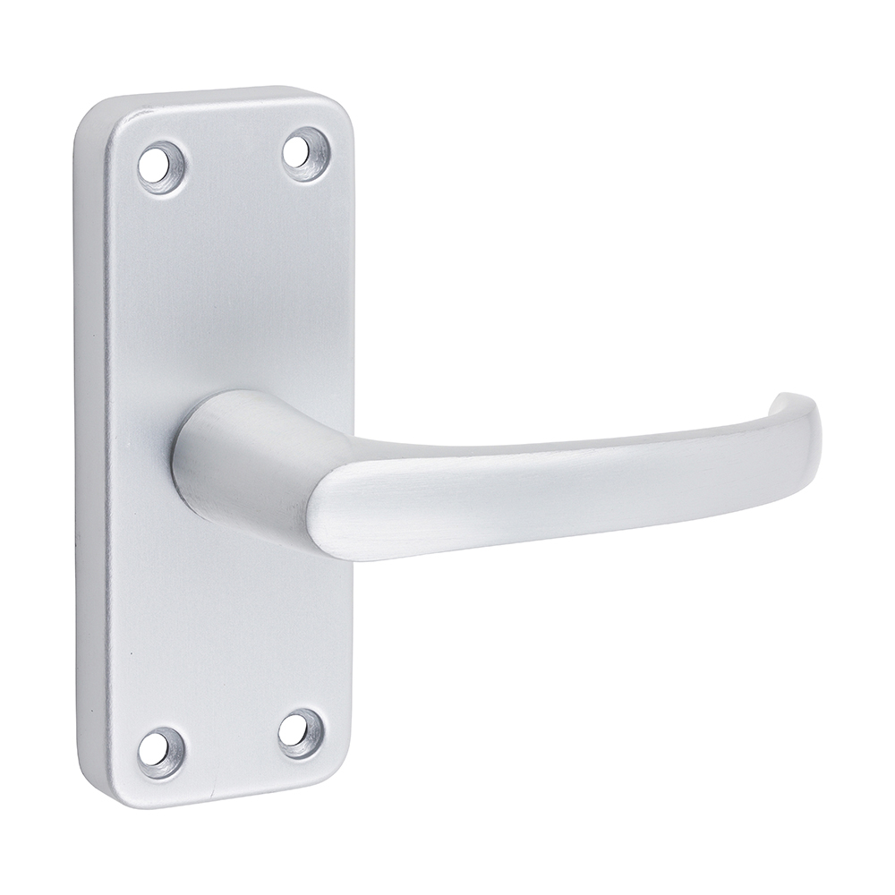 Contractors Lever Latch Handles - Satin Anodised Aluminium Contractors Lever Latch Handles - Satin Anodised Aluminium