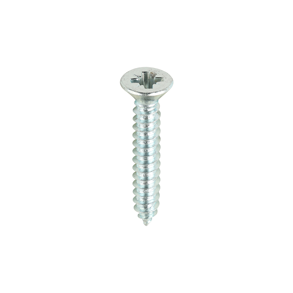 00081CCAZS_w1 Timco Self-Tapping Screws - 8 x 1 - PZ - Countersunk - Zinc - Box of 200 - 00081CCAZS