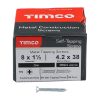 08112CCAZS_w3 Picture of Timco Self-Tapping Screws - 8 x 1 1/2 - PZ - Countersunk - Zinc, in box of 200 with nail to side.