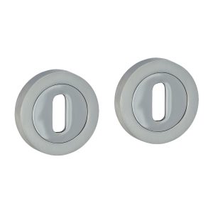 Standard Profile Escutcheon  - Polished & Satin Chrome - 51mm - Blister Pack of 2 - 200002