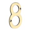 Timco Door Numeral 8 - Polished Brass 75mm - 200036