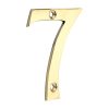 Timco Door Numeral 7 - Polished Brass 75mm - 200039