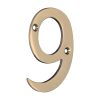 Timco Door Numeral 9 - Polished Brass 75mm - 200173