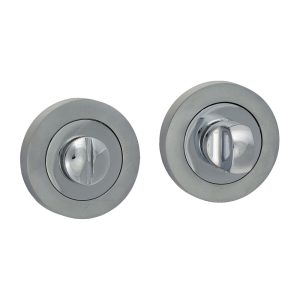Bathroom Thumb Turn And Release - Polished & Satin Chrome - 51mm - Blister Pack of 1 - 200334