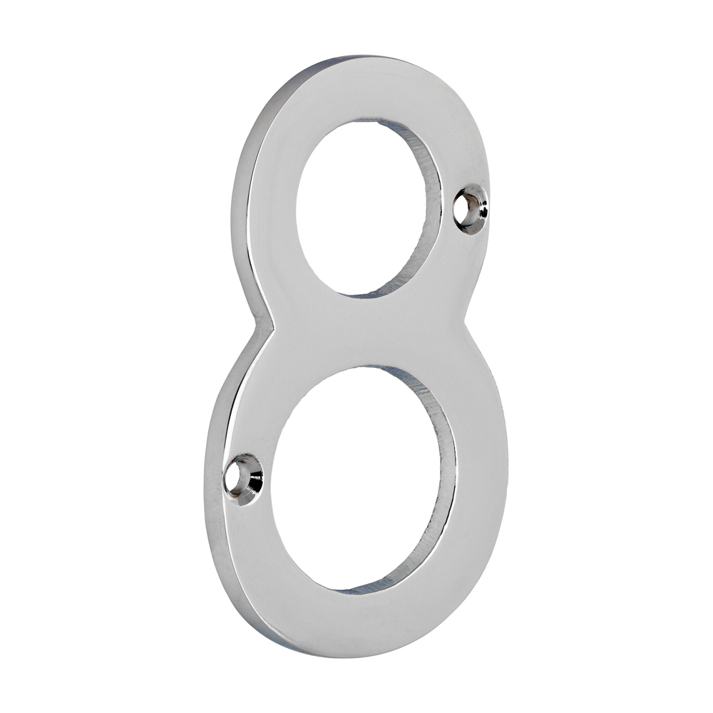 200409_w1 Timco Door Numeral 8 - Polished Chrome 75mm - 200409