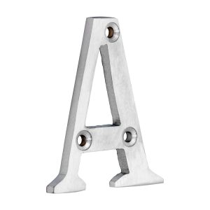 Door Letter A - Satin Chrome - 60mm