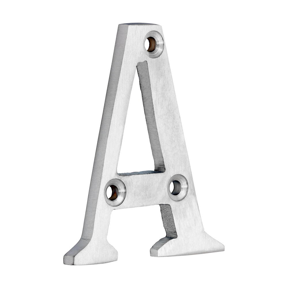 Door Letter A - Satin Chrome - 60mm
