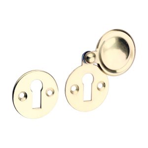 Pair of Traditional Pattern Escutcheon - Polished Brass - 32mm - Bag of 2 - 200484