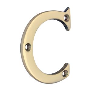 Door Letter C - Polished Brass - 65mm - TIMpac of 1 - 200642P