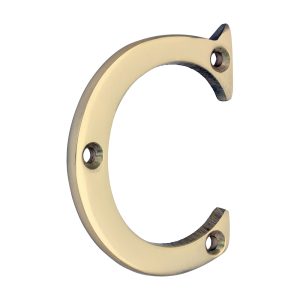 Timco Door Letter C - Polished Brass 65mm - 200642