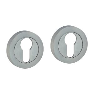 Euro Profile Escutcheon - Satin Chrome - 51mm - Blister Pack of 2 - 200735