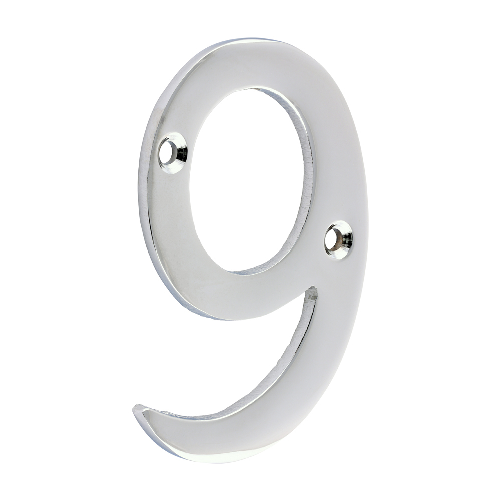 Timco Door Numeral 9 - Polished Chrome 75mm - 200811