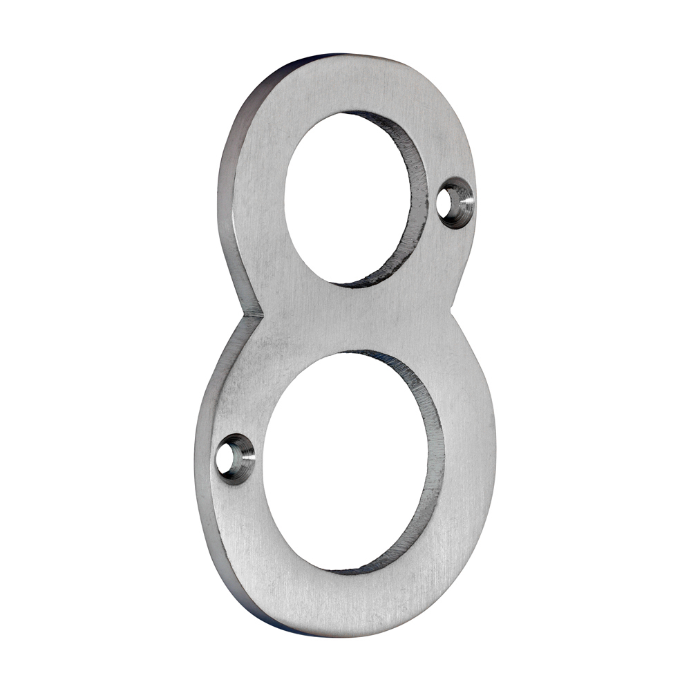 Timco Door Numeral 8 - Satin Chrome 75mm - 200964