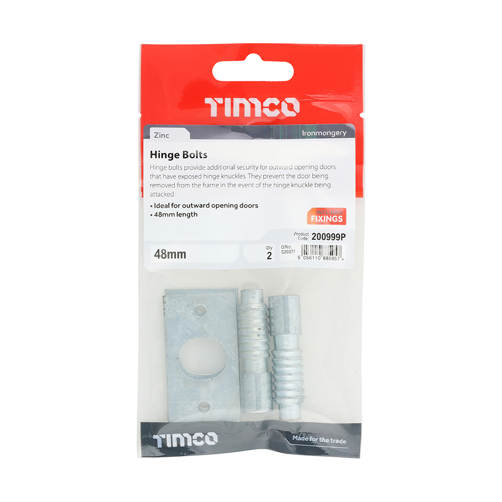 Hinge Bolts - Zinc - 48mm - TIMpac