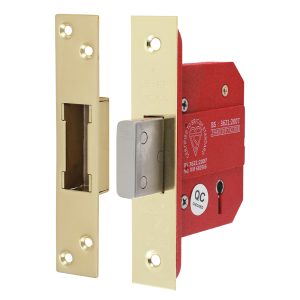 5 Lever British Standard CE Deadlock - Electro Brass - 66 case / 45 backset - Box of 1 - 675681