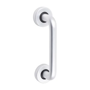 D Shaped Pull Handle On Rose - Satin Anodised Aluminium - 152 x 19 - TIMbag