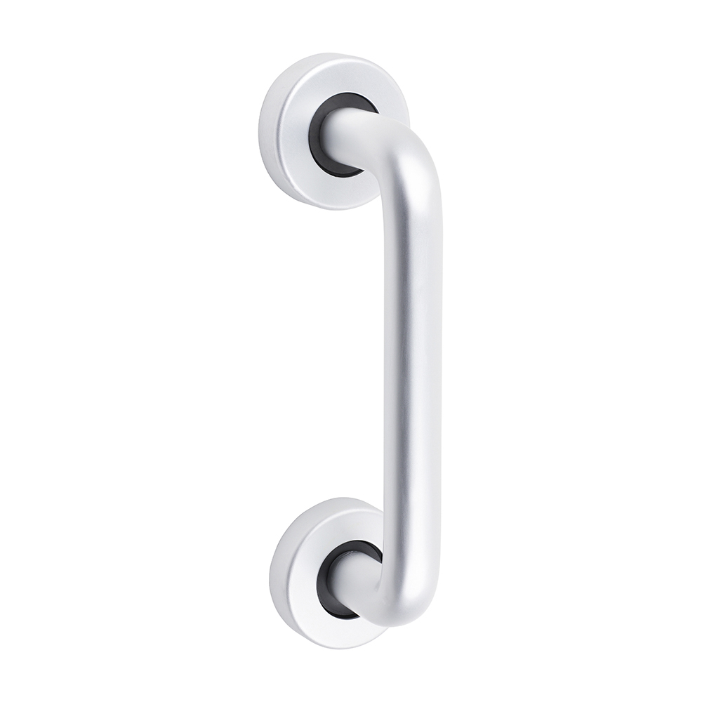 D Shaped Pull Handle On Rose - Satin Anodised Aluminium - 152 x 19 - TIMbag