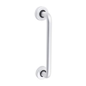 D Shaped Pull Handle On Rose - Satin Anodised Aluminium - 229 x 19