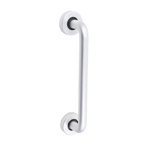 D Shaped Pull Handle On Rose - Satin Anodised Aluminium - 229 x 19