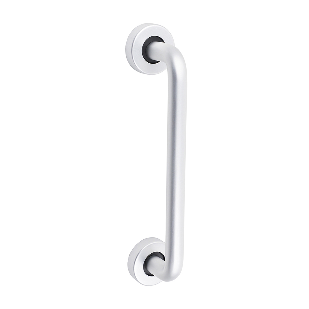 D Shaped Pull Handle On Rose - Satin Anodised Aluminium - 229 x 19