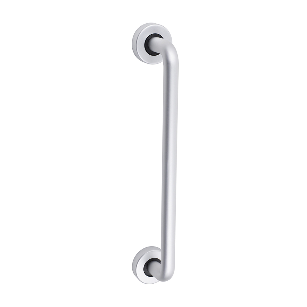 D Shaped Pull Handle On Rose - Satin Anodised Aluminium - 305 x 19