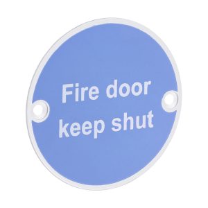 Fire Door Keep Shut Sign - Satin Anodised Aluminium - 76mm - Bag of 1 - 725135BX