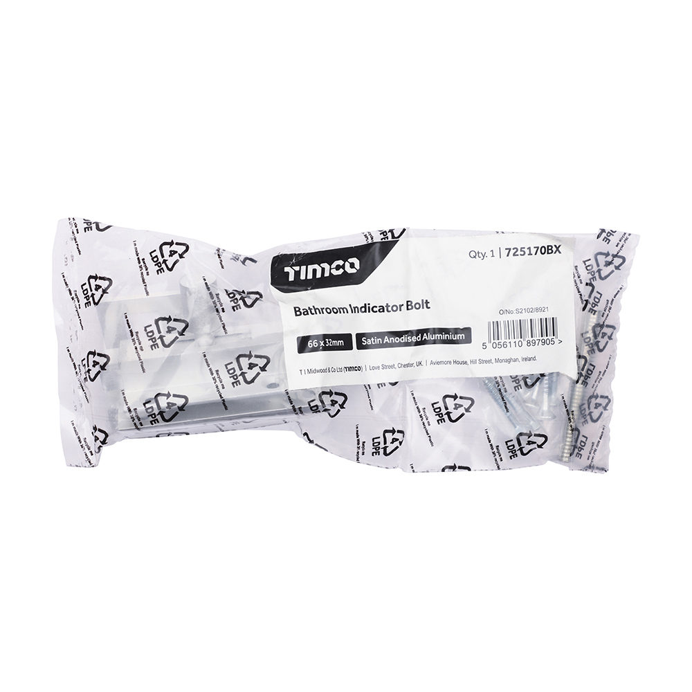 725170BX_w2 Bathroom Indicator Bolt - Satin Anodised Aluminium - 66 x 32 - bag