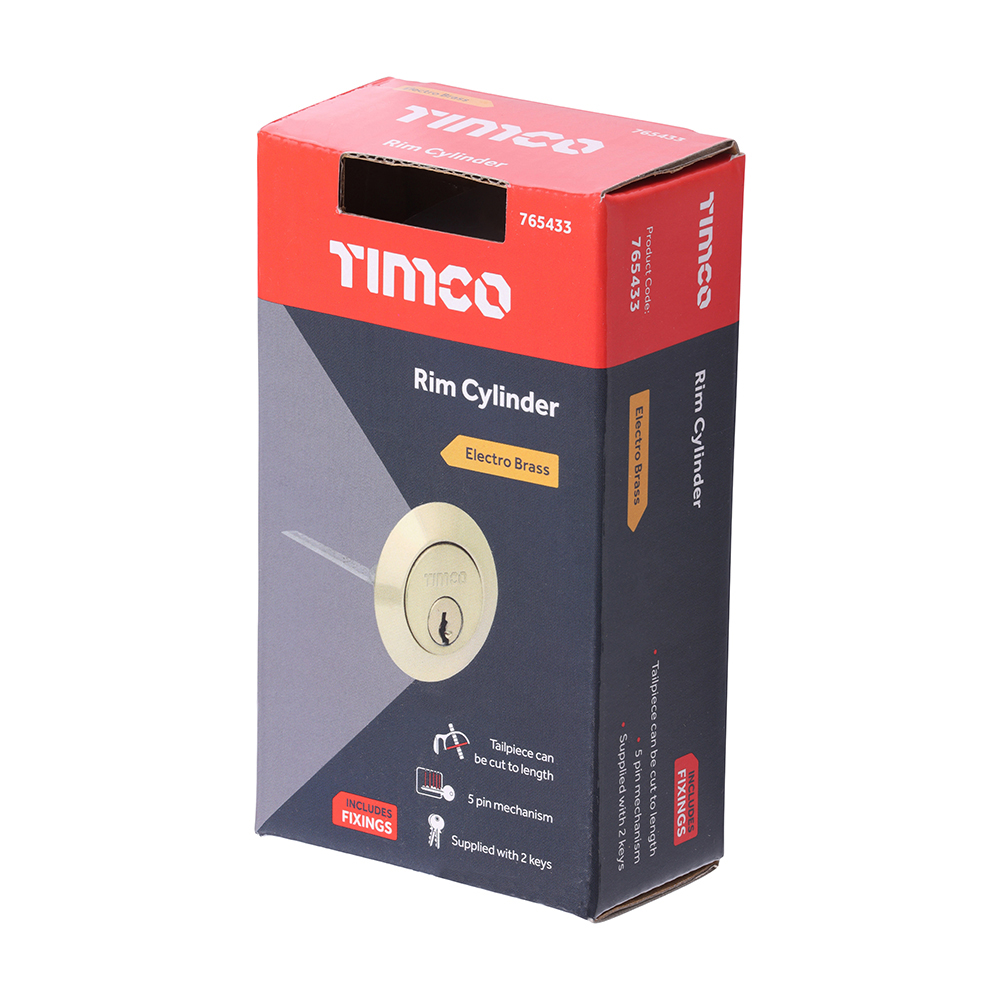 Rim Cylinder - Electro Brass - 32mm - in box