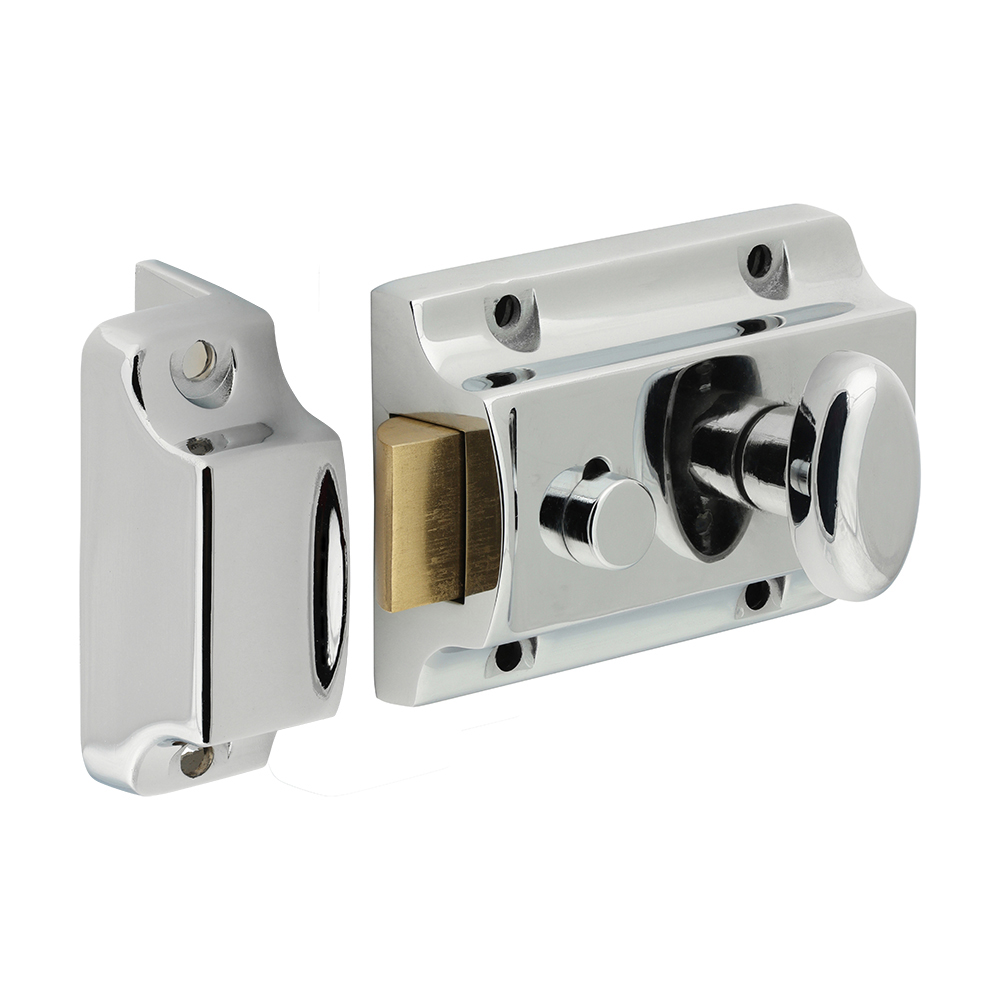 Traditional Nightlatch - Chrome - 91 case / 60 backset