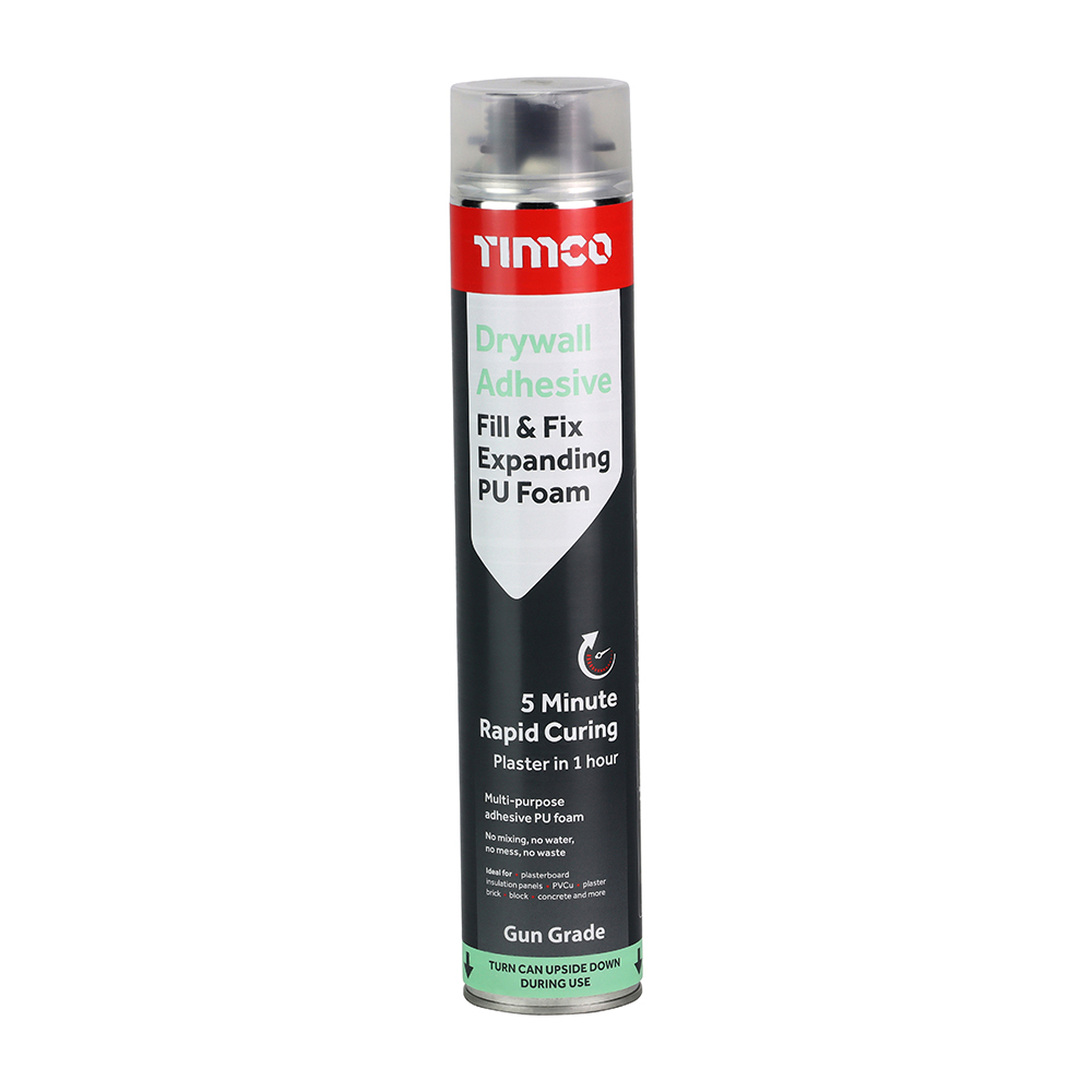 Timco Drywall Adhesive Fill & Fix Expanding PU Foam - 750ml Can - 247864
